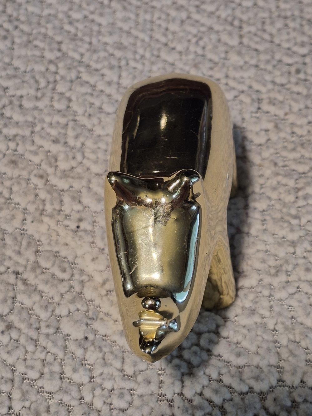 Golden Ceramic Rhinoceros Figurine